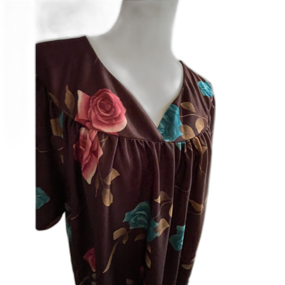 Vintage House MooMoo Roses Floral With Pockets House Lounger Dress SIZE 2X - Picture 5 of 9